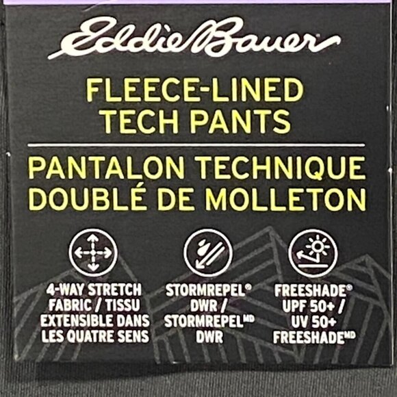 Eddie Bauer Fleece Lined Tech Pants Mens 38 x 32" Gray Water Repellent Insulated - Picture 3 of 14